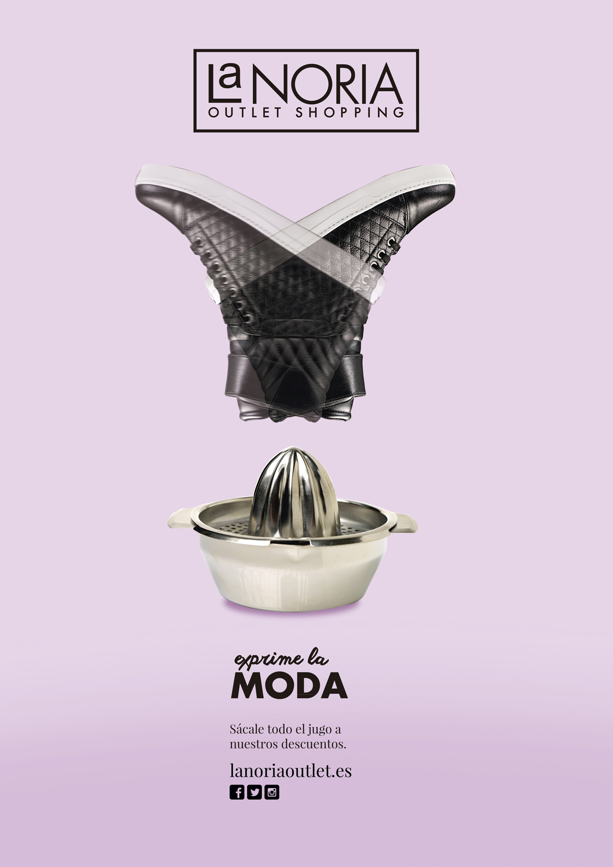 Gráfica publicitaria para La NoriaOutlet Shopping.
